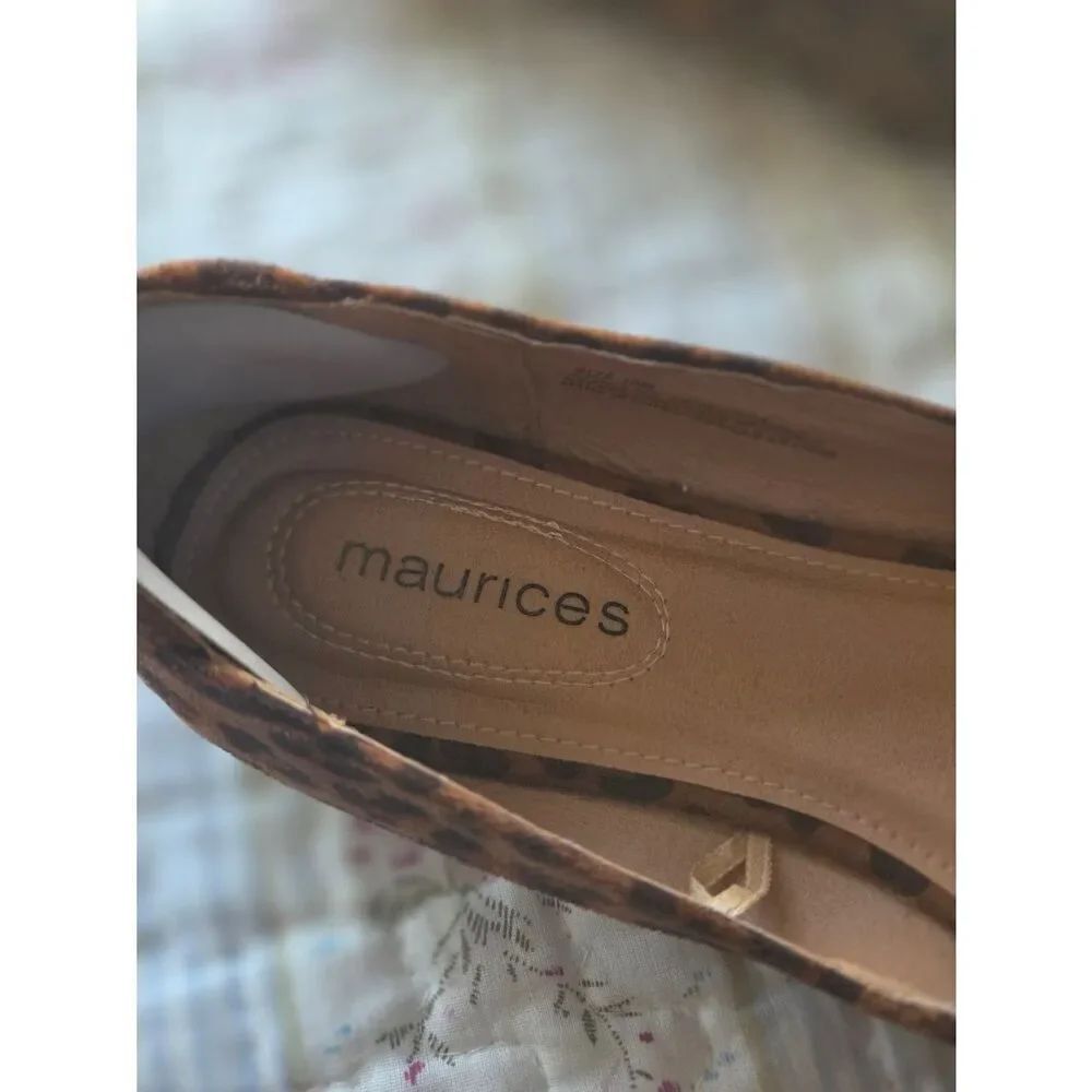 MAURICES Leopard Print Pointed Toe Flats - Brown SZ 9 - Picture 2 of 7